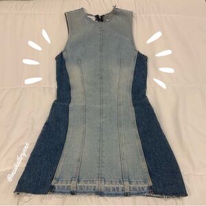 ZARA - TRF Patchwork Denim Short Sleeveless Dress - Women’s S